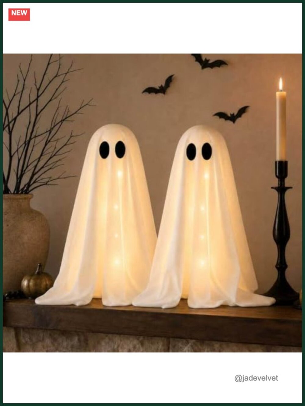 2-Pack Halloween Decorations - Light Up Spooky Ghosts, Plastic, 20.5in